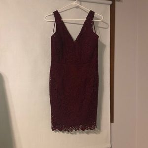 lace red dress